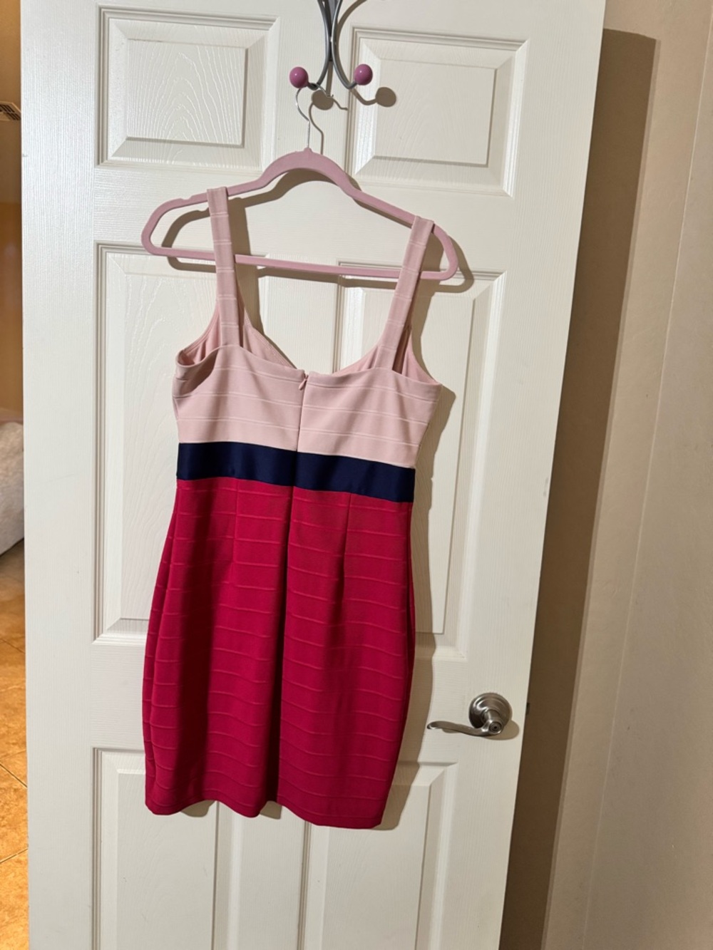 Guess Colorblock Mini Dress in Light Pink, Navy & Fuchsia - Picture 2 of 3